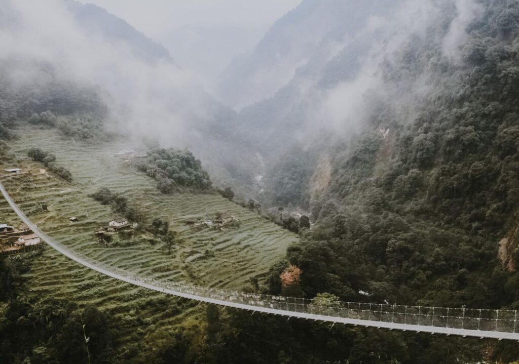 Suspension bridge Nepal By Mountain People