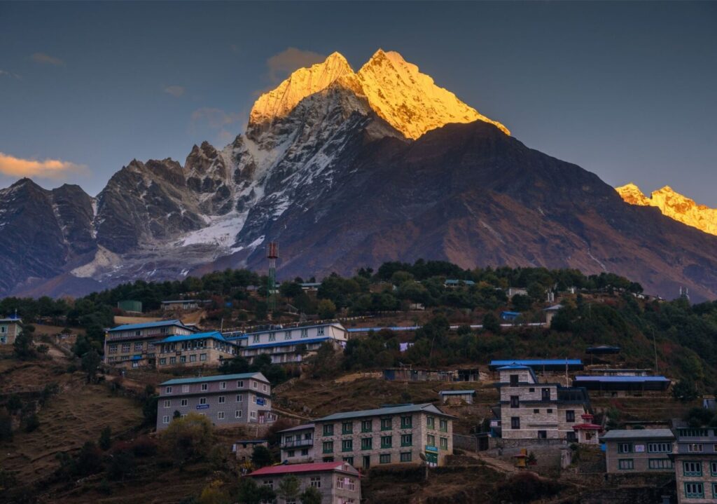 Namche Bazaar with Thamserku view Nepal – By Mountain People